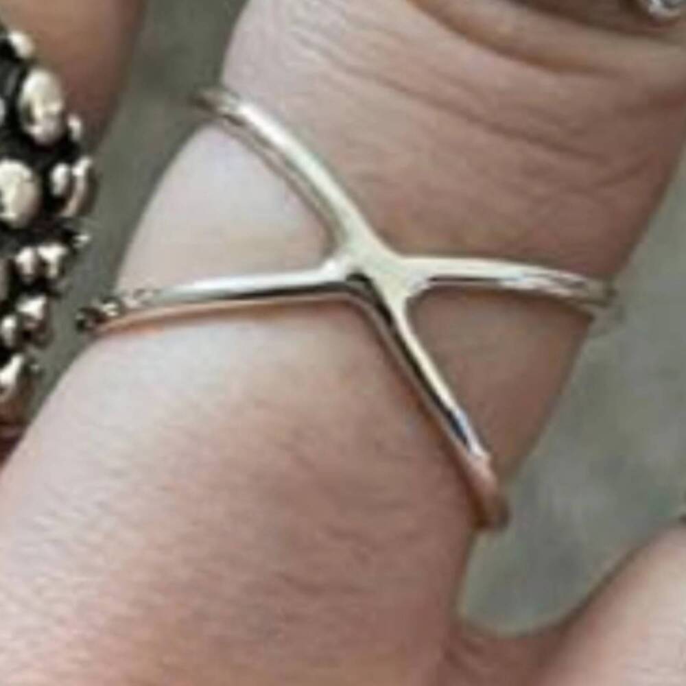 NEW BOHO SOL women's sterling criss cross band ring in silver